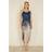 Yumi Sequin Split Fitted Midi Skirt - Navy