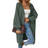 Shein Lune Drop Shoulder Ribbed Knit Duster Cardigan - Green