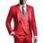 momohippo Men's Slim Fit Tuxedo Suit Set - Red