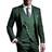 momohippo Men's Slim Fit Tuxedo Suit Set - Green