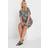 Yours Curve Abstract Print Tunic Dress - Blue/Red