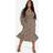 boohoo Womens Plus Woven Leopard Wrap Midi Dress - Multi