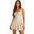 boohoo Tonal Check Pleated Micro Mini Skirt - Beige