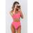 Cupshe Textured Scoop Neck Bikini Top Set - Pink
