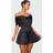 PrettyLittleThing Premium Satin Extreme Bow Detail Playsuit - Black