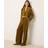 River Island Velvet Wide Leg Trouser Co-Ord - Olive Green