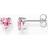 Thomas Sabo Silver Ear Studs Heart Shaped Pink Zirconia - Pink