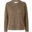 Selected Slflulu LS Knit Stickad Tröja - Brun