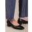 Where's That From Seattle Pu Wide-Fit Square Toe Heels - Black