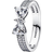 Pandora Sparkling Bow Double Row Ring - Silver/Transparent