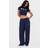 PrettyLittleThing Navy Contrast Binding Wide Leg Joggers - Blue