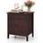 Costway Nightstand with Storage Brown Bedside Table 45x60cm