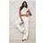 PrettyLittleThing Cream Contrast Embroidery Wide Leg Joggers - White