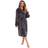 Daisy Dreamer Women's Plush Fleece Hooded Bathrobe - Charcoal
