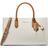 Michael Kors Scarlett Medium Signature Logo Satchel - Vanilla/Acorn