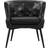 Yaheetech Upholstered Barrel Black Faux Leather Armchair 74.5cm