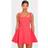 PrettyLittleThing Red Hip Pleated Shift Dress - Red