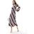 New Look Long Sleeve Crew Neck Midi Dress - Brown Stripe