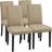 Yaheetech Upholstered Khaki Kitchen Chair 92.5cm 4pcs