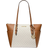 Michael Kors Charlotte Large Logo and Leather Top Zip Tote Bag - Vanilla