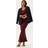 Bubbleroom Mermaid Shimmer Midaxi Skirt - Burgundy