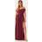 Goddiva Bardot Rouched Maxi Split Dress - Berry
