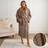 OHS Ribbed Fleece Dressing Gown - Mink Brown