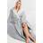 Yours Contrast Hooded Maxi Dressing Gown - Grey
