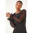Roman Spot Sleeve Stretch Tunic Top - Black