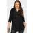 Yours Curve Half Placket Shirt - Black