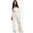 boohoo Heart Print Long Sleeve Wrap Top Trousers Pyjama Set - White