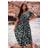 Yours Linen Maxi Dress Dotted Leaf Print - Black