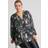 Yours Abstract Print Pleated Blouse Women - Black