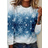 Snowflake Christmas Casual Ombre Long Sleeve Shirt