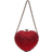 Shein Clutch Bag For Banquet And Formal Occasion, Red Heart Shaped Rhinestone Decor Evening Bag Fashion Handbag With Metal Strap For Women To Be Used