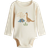 H&M Baby Long Sleeve Bodysuit - Light Beige/Dinosaurs