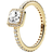 Pandora Square Sparkle Halo Ring - Gold/Transparent