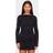 PrettyLittleThing Double Contour Ruched Detail Bodycon Dress - Black