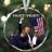 qiyeyeye Trump 2024 Fight! Fight! Transparent/Blue Christmas Tree Ornament 7.6cm