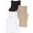 Shein MOOSTA 3pcs Ribbed Knit Tank Top