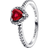 Pandora Elevated Heart Ring - Silver/Red/Transparent