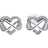 Pandora Sparkling Infinity Heart Stud Earrings - Silver/Transparent