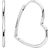 Pandora Asymmetrical Heart Hoop Earrings - Silver