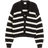 H&M Rib Knit Cardigan - Black/White Striped