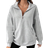 Shein Lune Women's Solid Drop Shoulder Zip Up Half Zip Sweatshirt