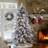 Best Artificial Pre Lit with 1.5cm Pearl Led Lights Heavy Snow Flocked White Christmas Tree 240cm