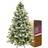 Shatchi Snowy Bushy Hinged Branches Warm White/Green Christmas Tree 210cm