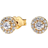 Pandora Round Pavé Halo Stud Earrings - Gold/Transparent