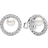 Pandora Treated Freshwater Cultured & Pavé Halo Stud Earrings - Silver/Pearls/Transparent