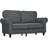 Homcom Couch with Nailhead Trim Rolled Arm Charcoal Grey Sofa 156cm 2 Seater